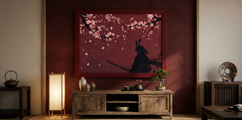 紅に染まる夜と桜の影