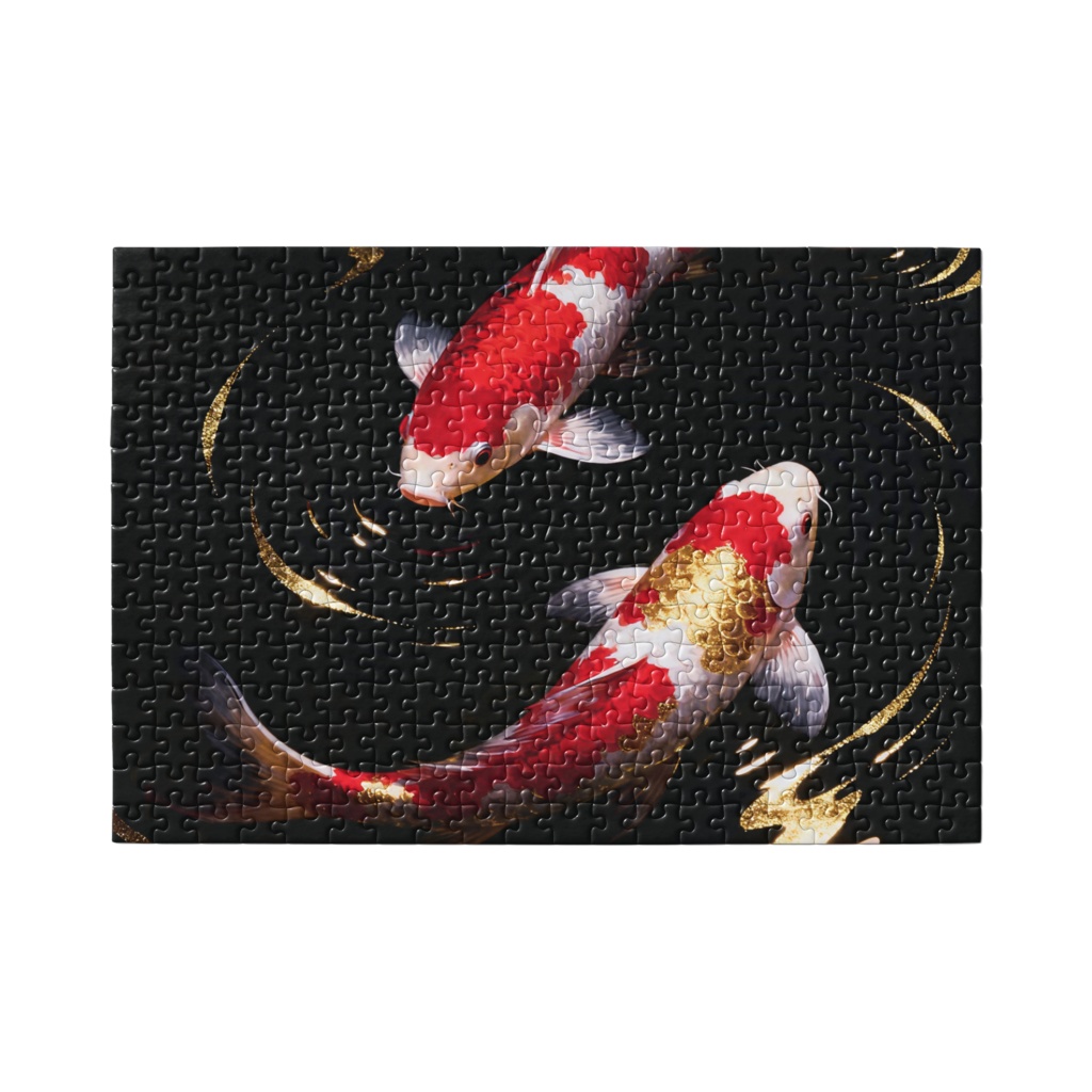 漆黒に浮かぶ錦鯉の舞