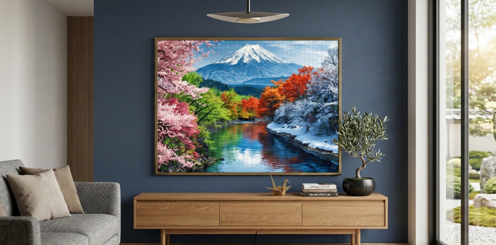 四季彩の霊峰富士と水鏡