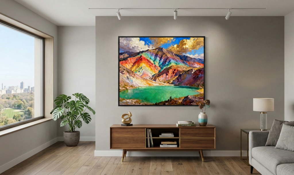 虹の峰とエメラルドの湖