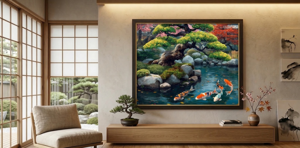 錦鯉と四季の庭