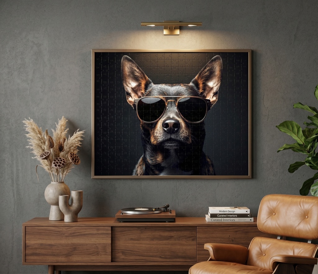 サングラスをかけたミステリアスな犬