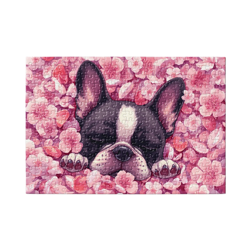 桜の海でまどろむ仔犬