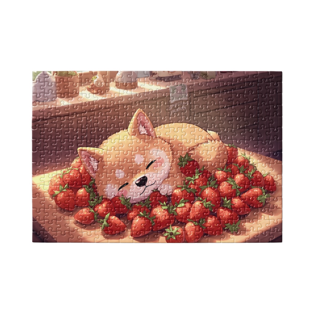 木漏れ日と苺の甘い夢〜まどろむ柴犬〜