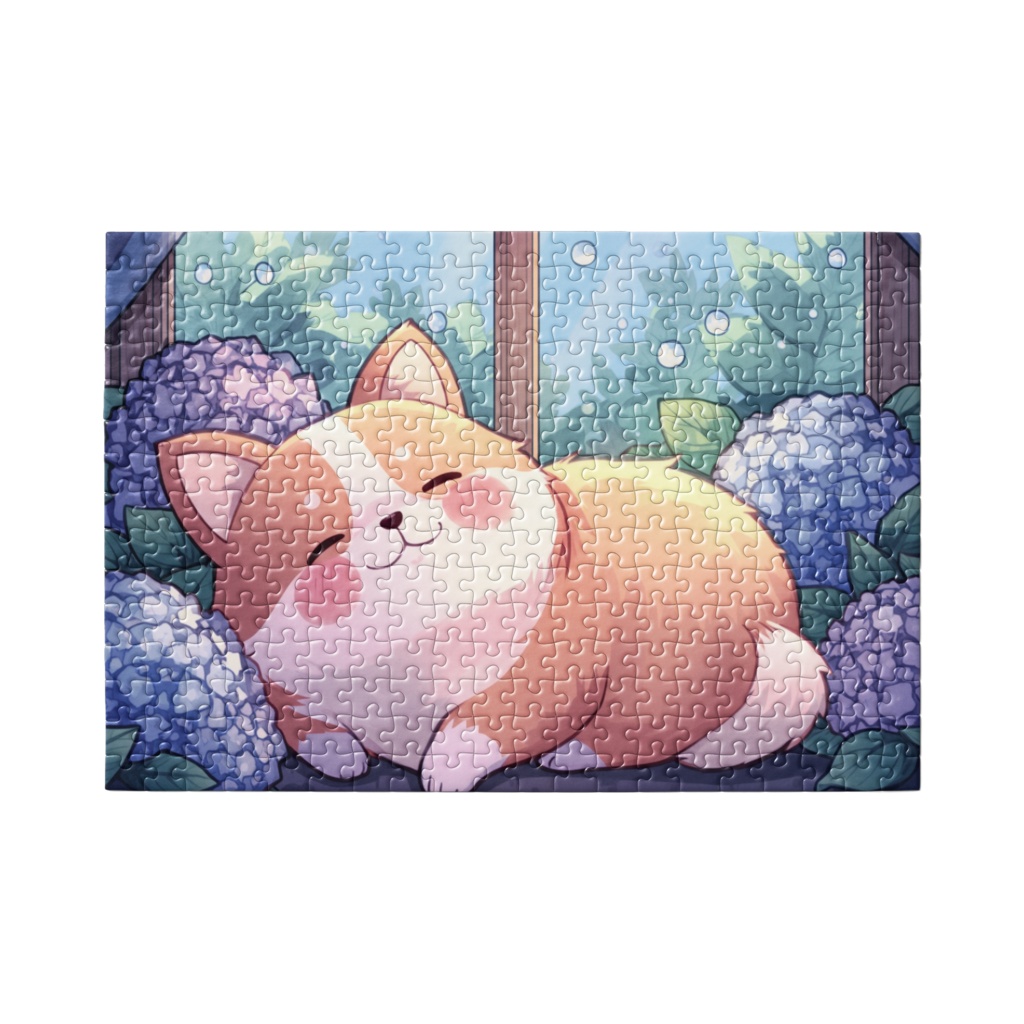 雨音のララバイとまどろむコーギー