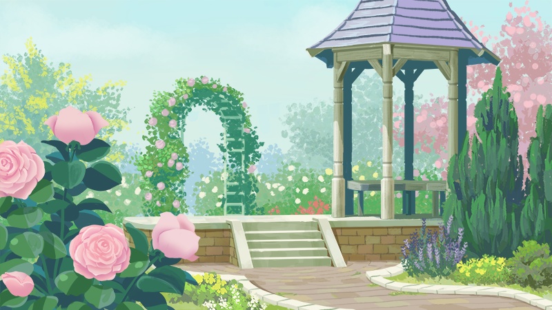 【背景素材】春の庭園