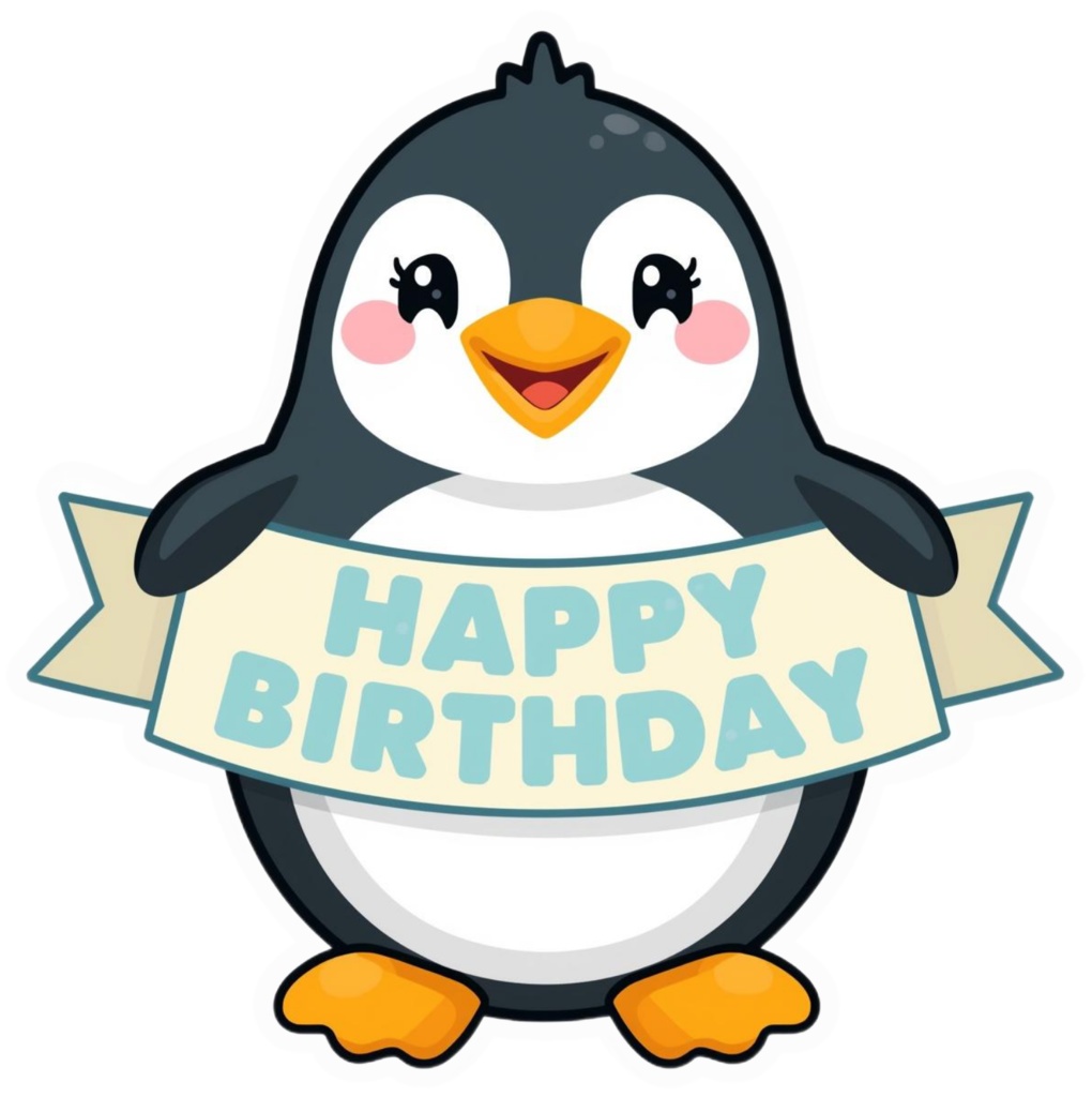 ペンギンのパーティークリップアート PNG セット