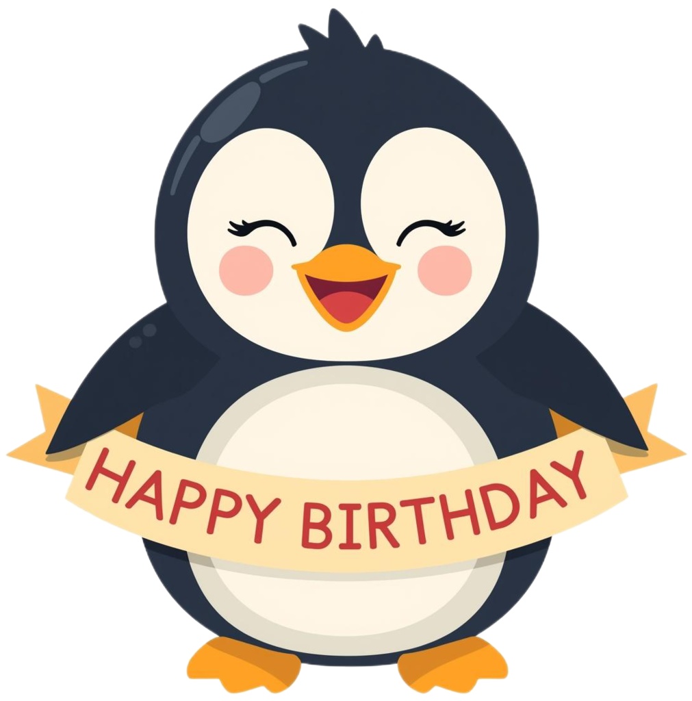 ペンギンのパーティークリップアート PNG セット