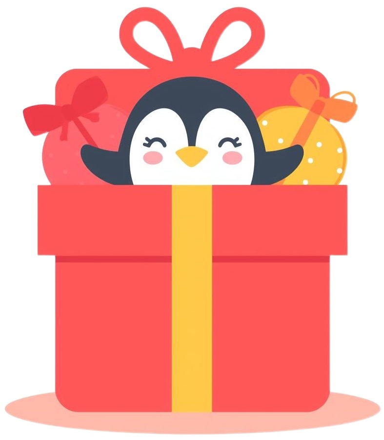 ペンギンのパーティークリップアート PNG セット