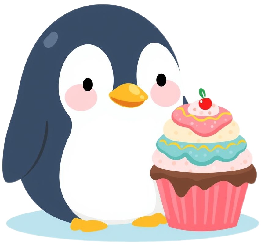 ペンギンのパーティークリップアート PNG セット