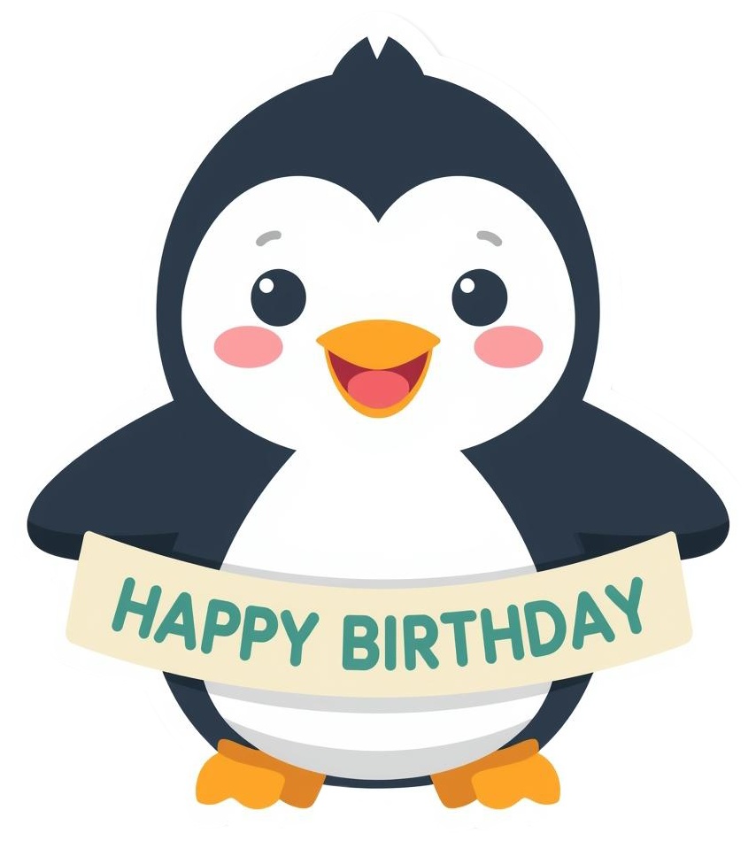 ペンギンのパーティークリップアート PNG セット