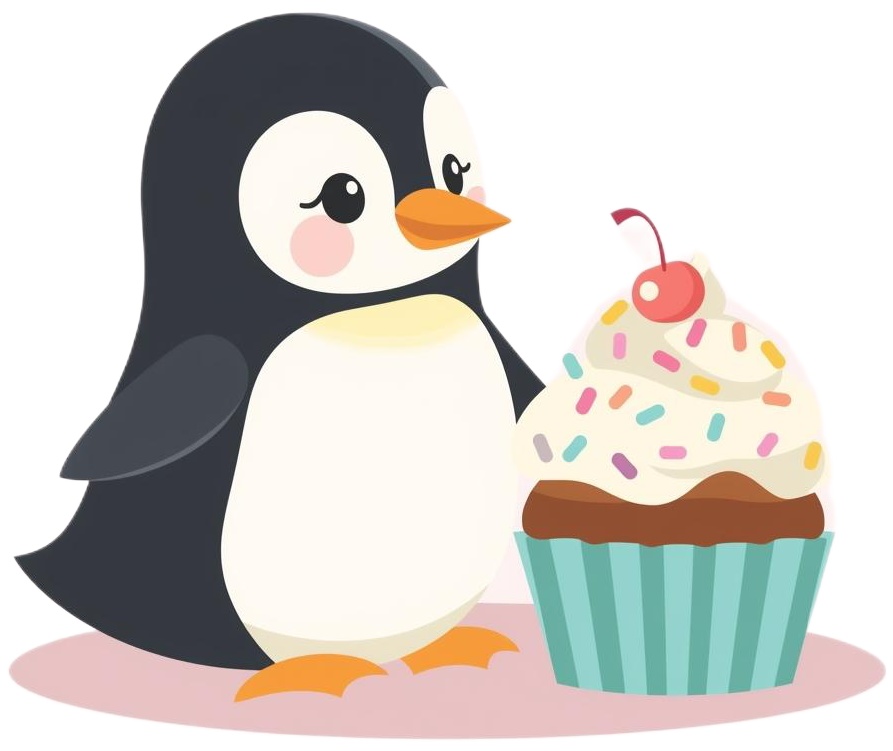 ペンギンのパーティークリップアート PNG セット