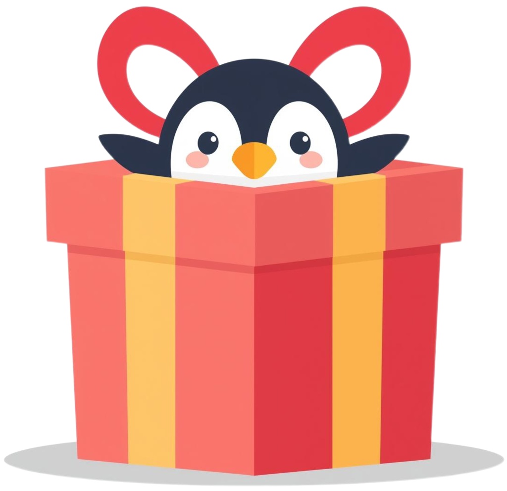 ペンギンのパーティークリップアート PNG セット