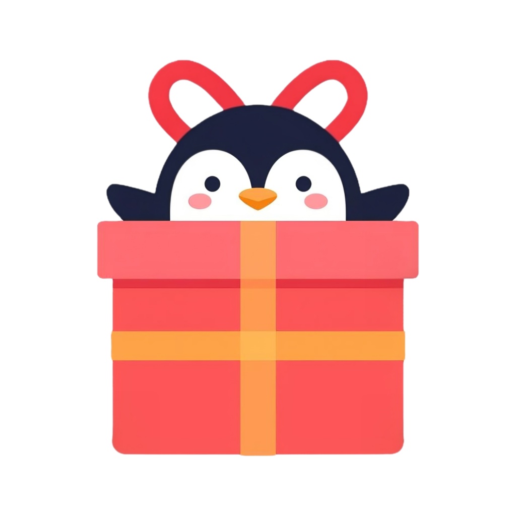 ペンギンのパーティークリップアート PNG セット