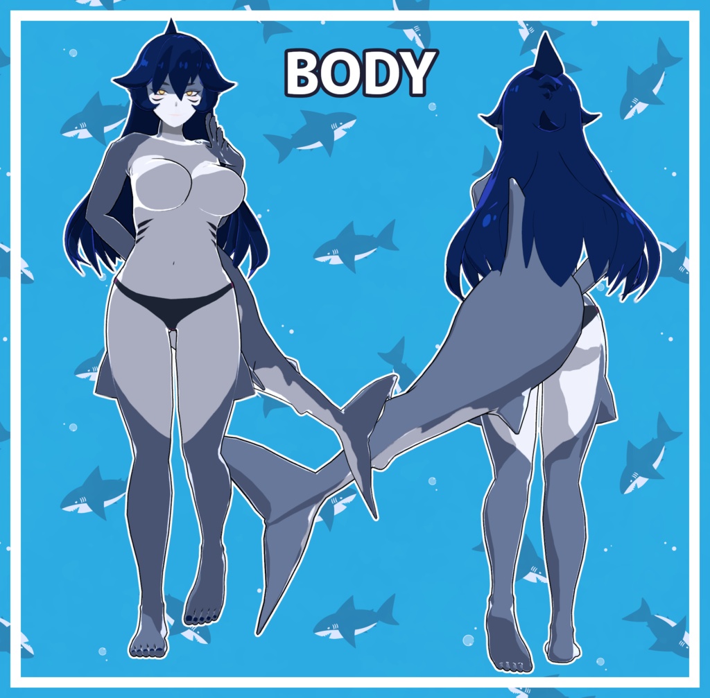 🦈VRC想定オリジナル3Dモデル「ふかみ-Hukami-」🦈