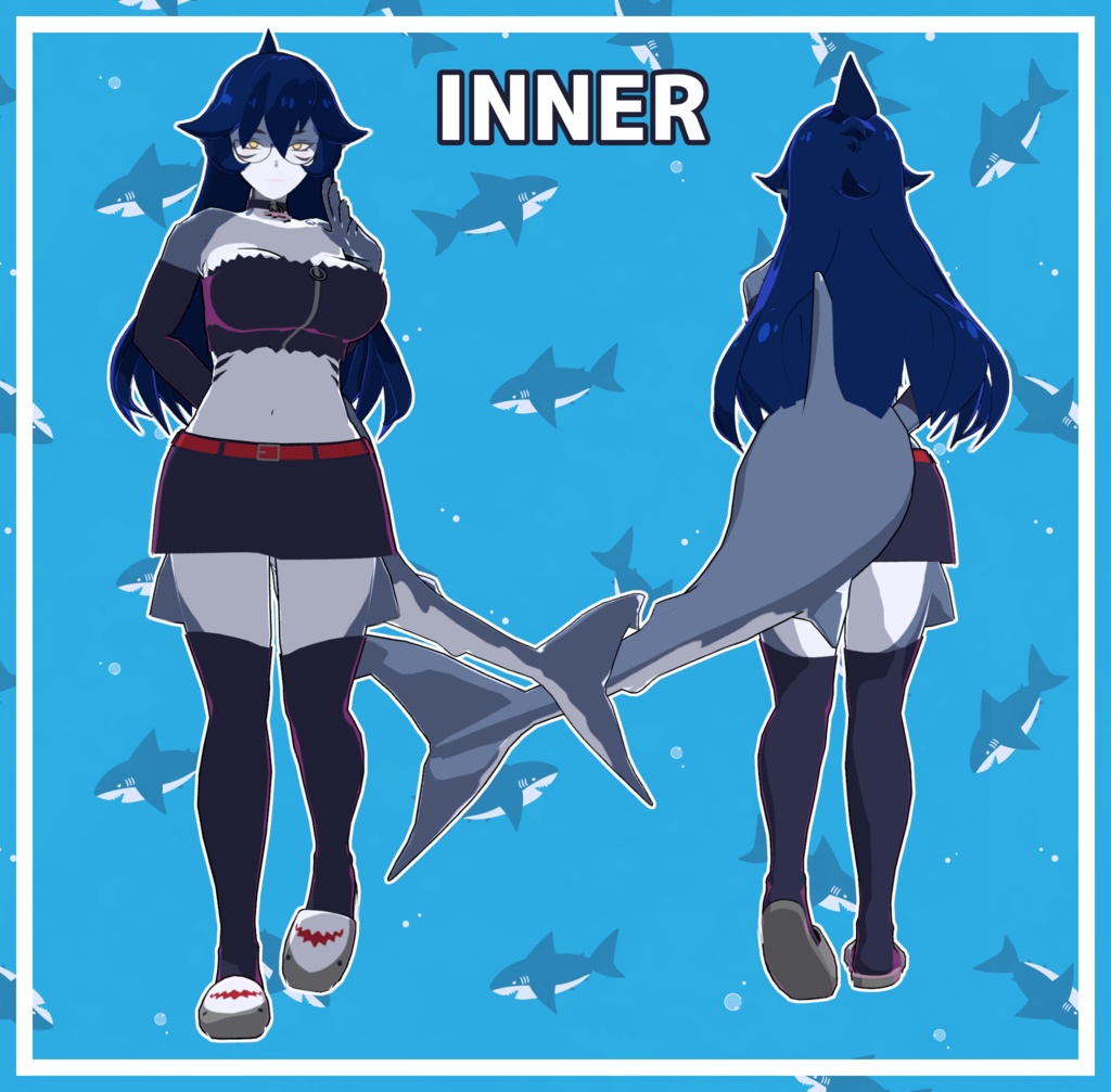 🦈VRC想定オリジナル3Dモデル「ふかみ-Hukami-」🦈