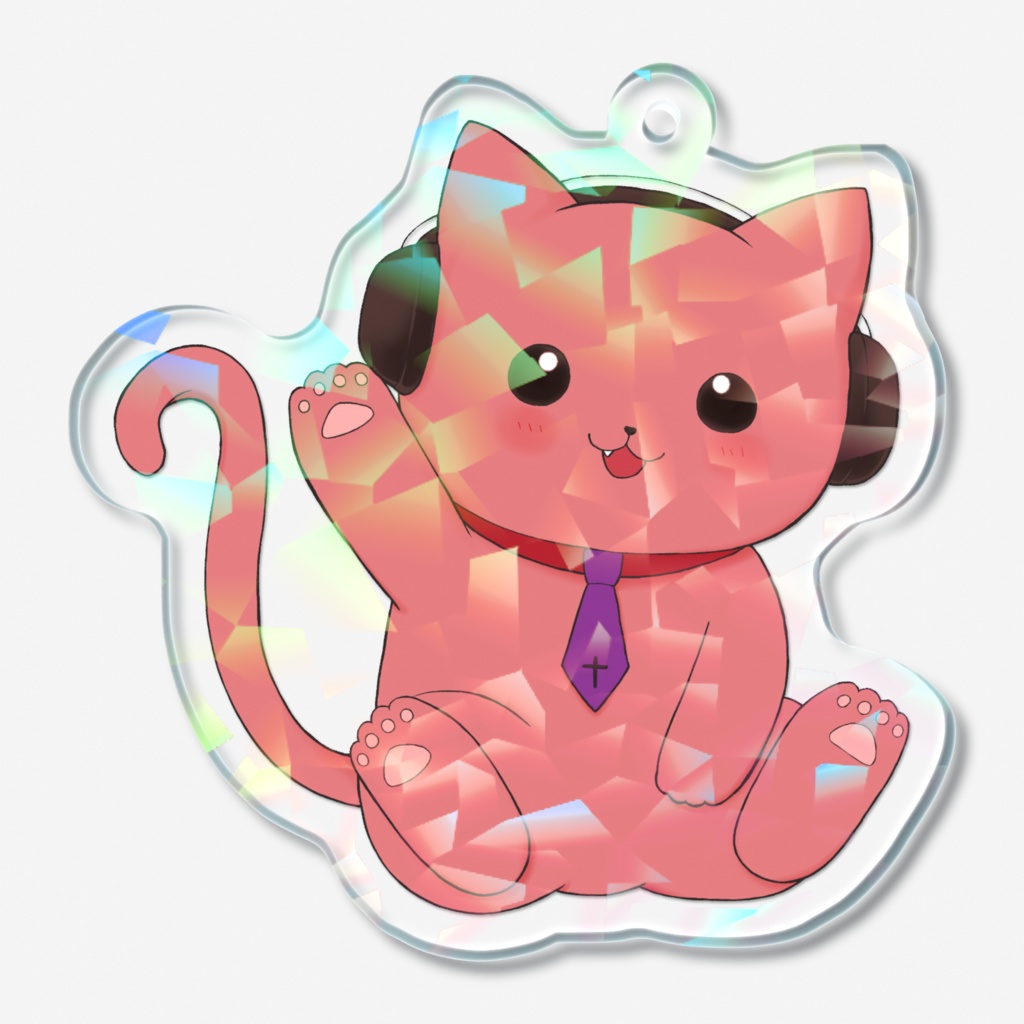 🐱よざねこ🐱ホログラムアクリルキーホルダー【よざきょぴ5周年記念グッズ】