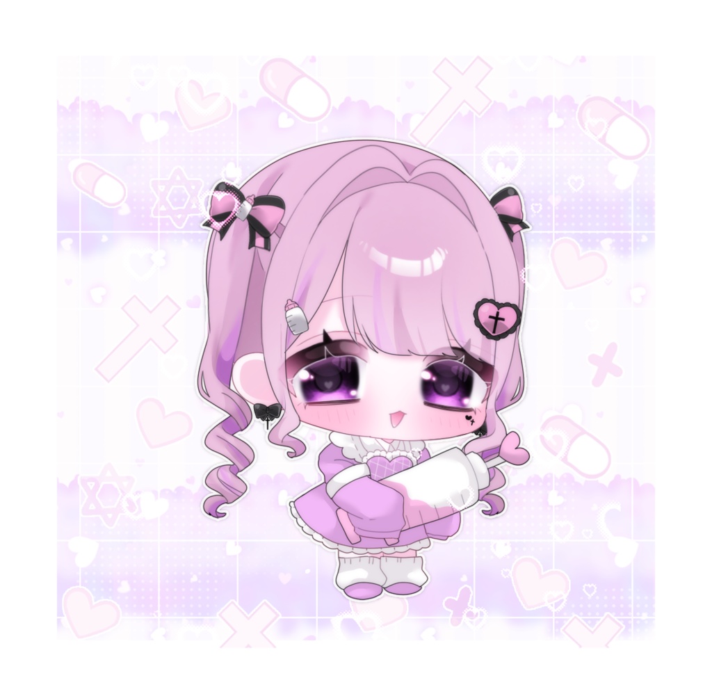 🎀ミニナースきょぴぴ🎀ハート型缶バッジ💗【よざきょぴ5周年記念グッズ】