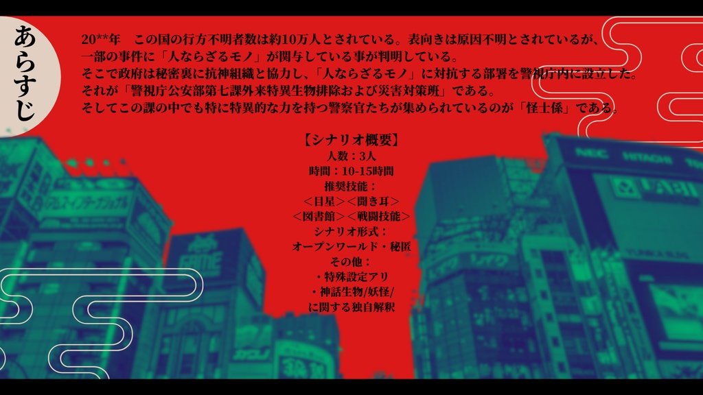 非公式CoCシナリオ 怪士係 SPLL:E199813