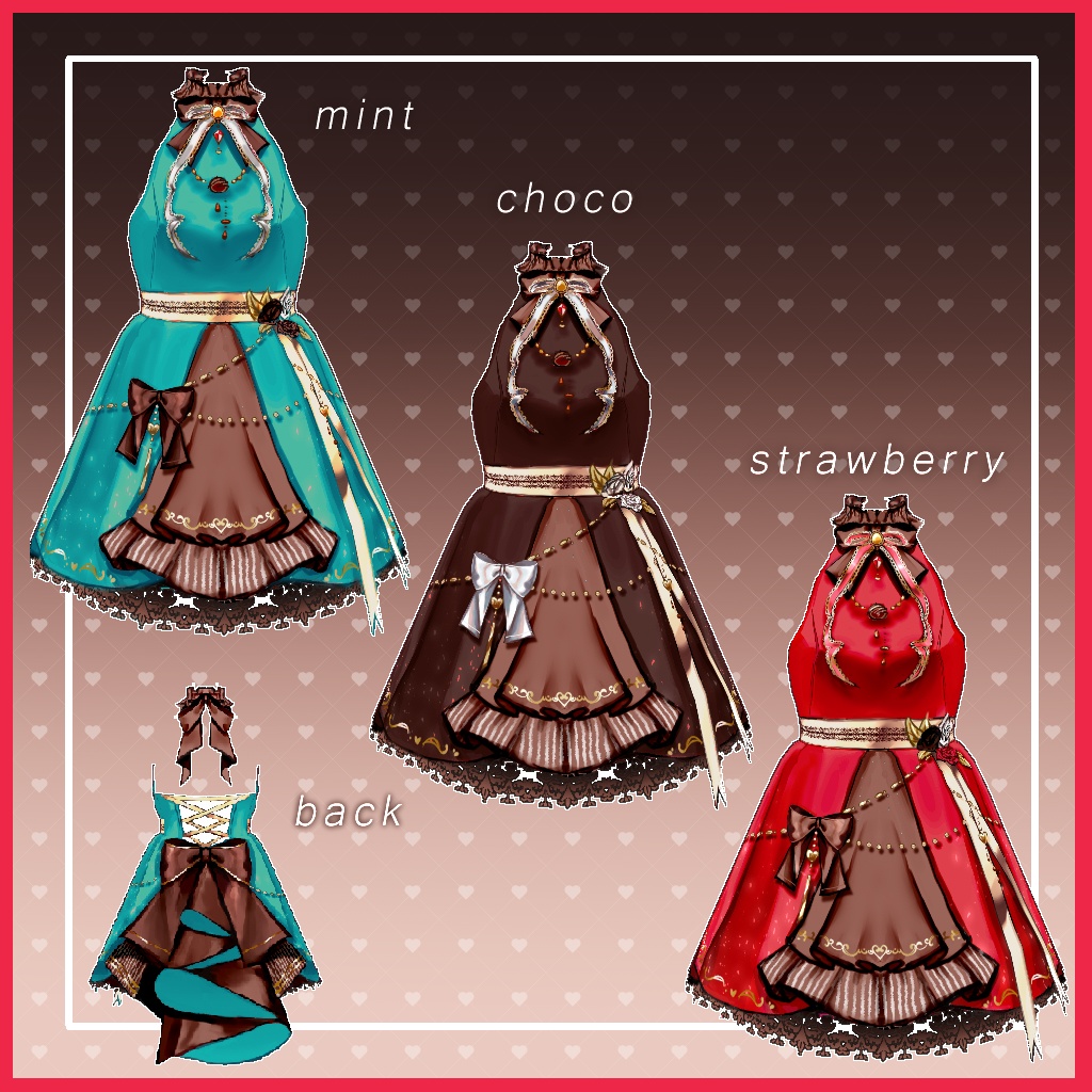 【VRoid用】Valentine Theme Coord Set