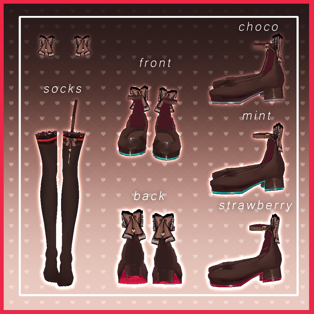【VRoid用】Valentine Theme Coord Set