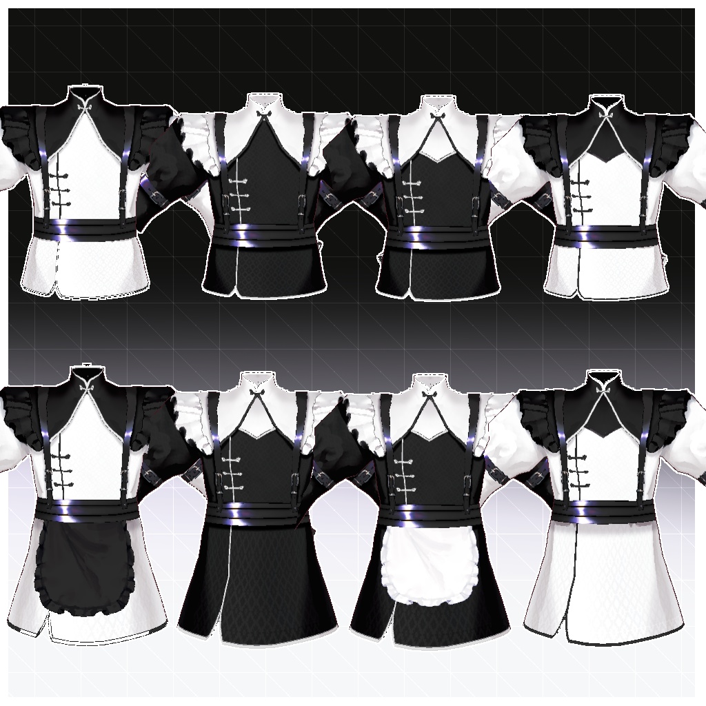 【VRoid用】中華風メイド服 / Qi style maid outfit