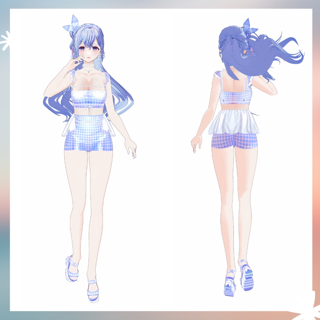 【VRoid正式版用】Plaid Swimwear Set / チェック柄水着セット