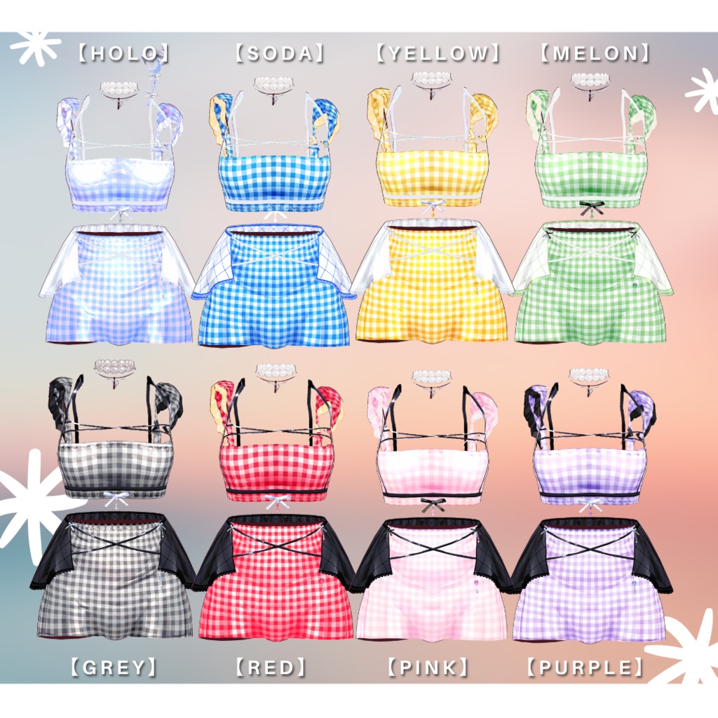 【VRoid正式版用】Plaid Swimwear Set / チェック柄水着セット