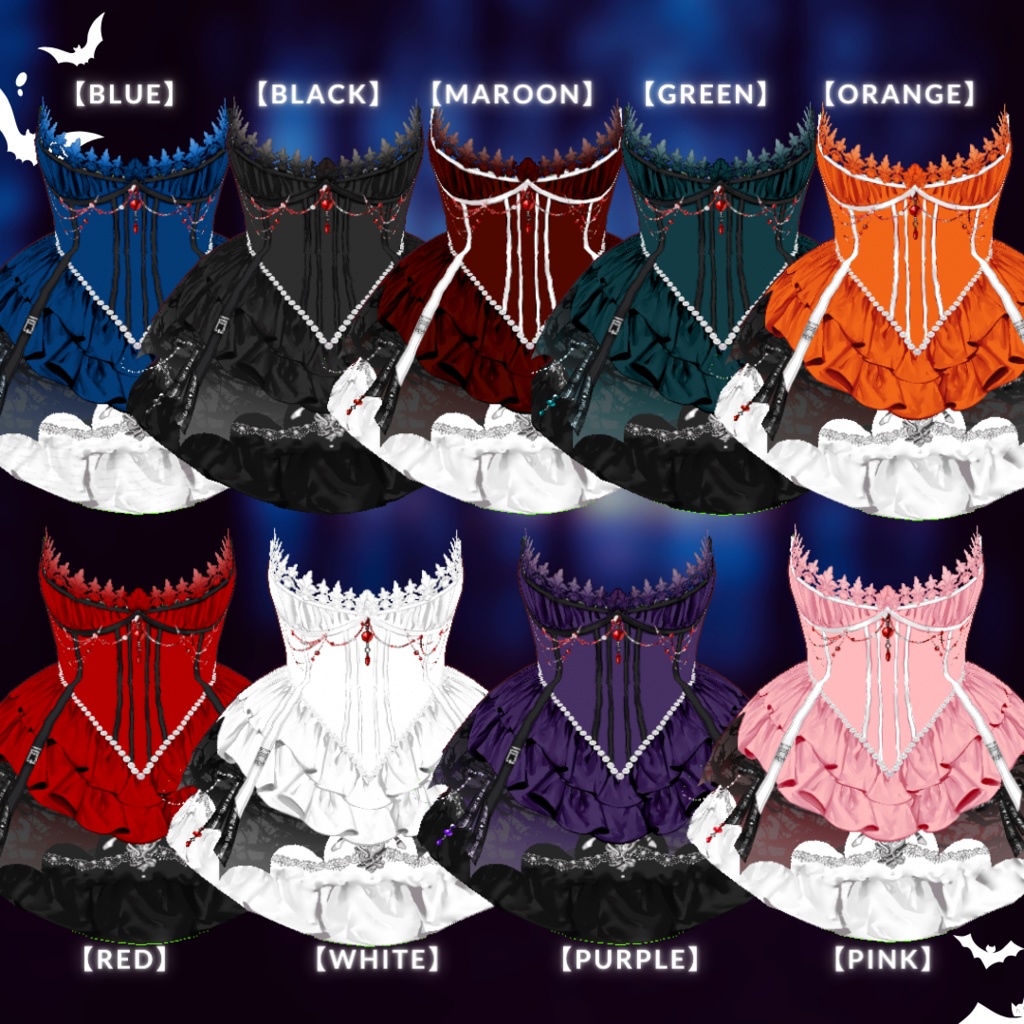 【VRoid正式版用】Halloween Forbidden Night Coord Set /フォービドゥン・ナイトコーデセット