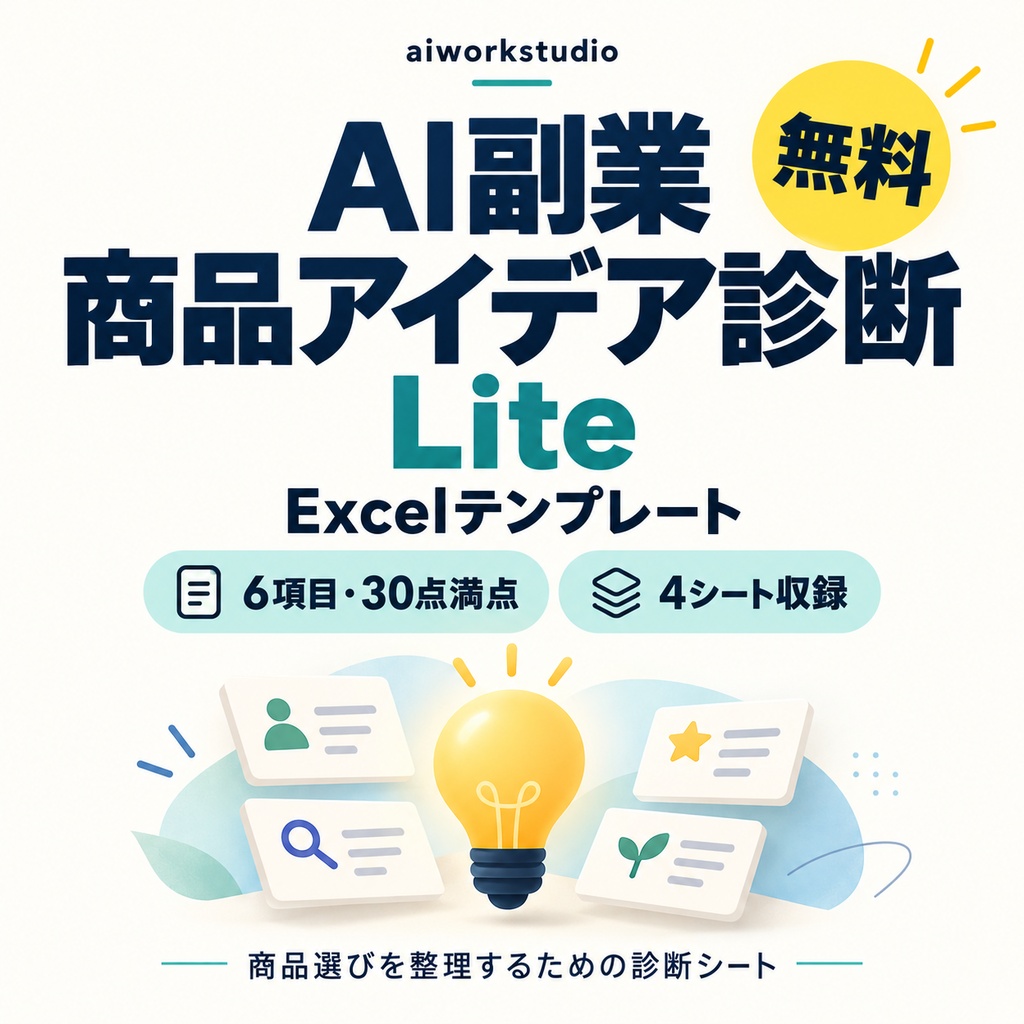 無料｜AI副業の商品アイデア診断 Lite（Excel）