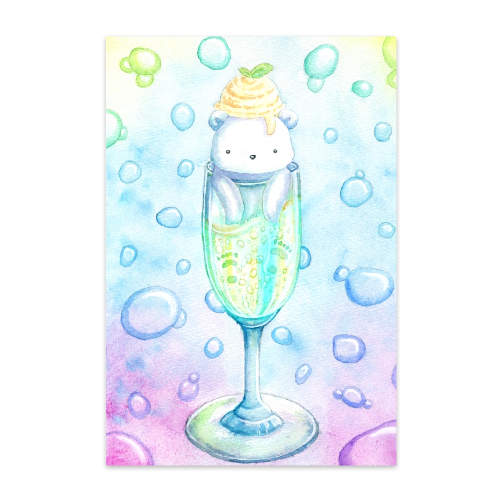 スパークリング白くまさんポストカード