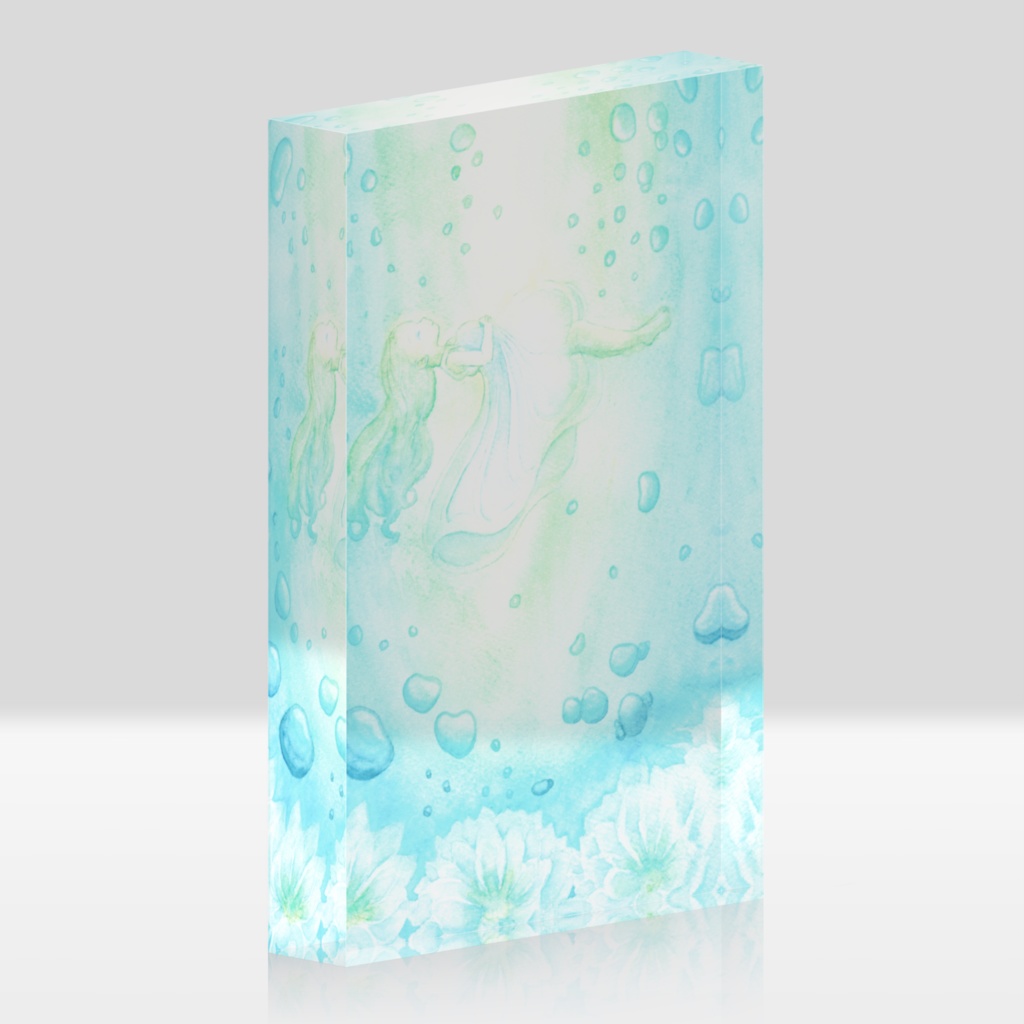 花水葬アクリルブロック