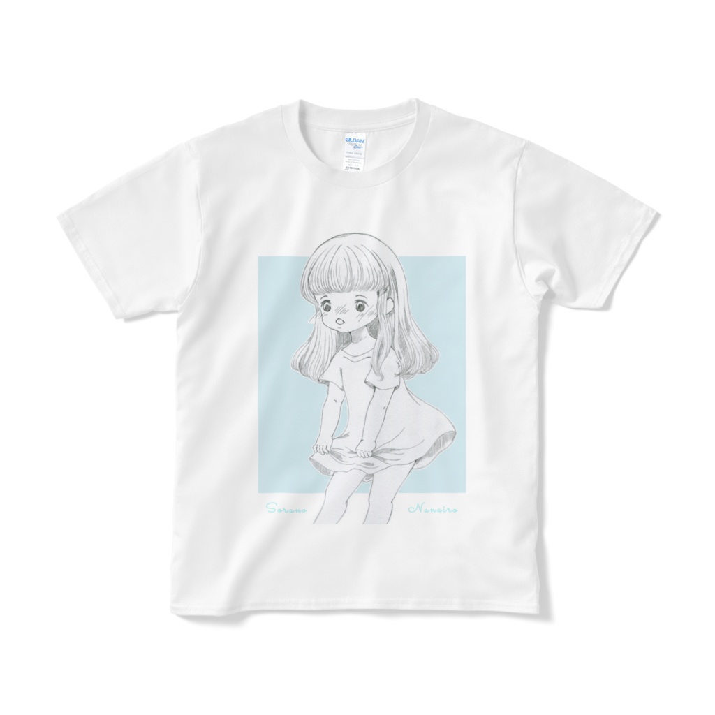 Tシャツ少女-水色