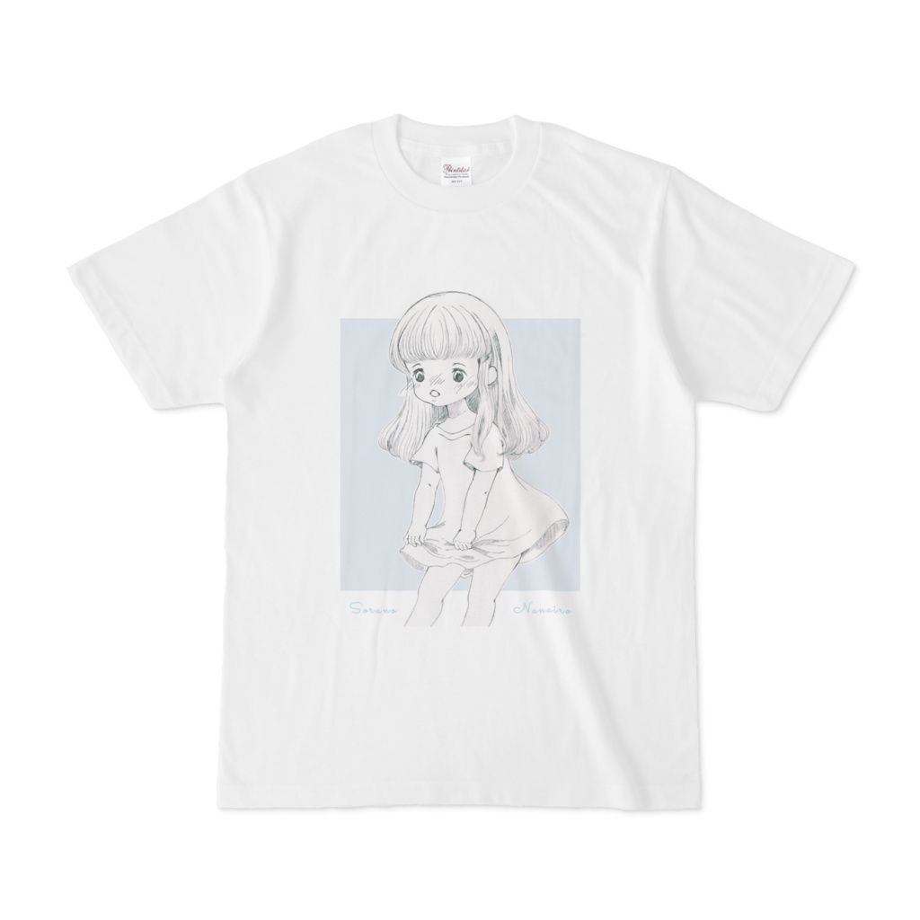 Tシャツ少女-水色