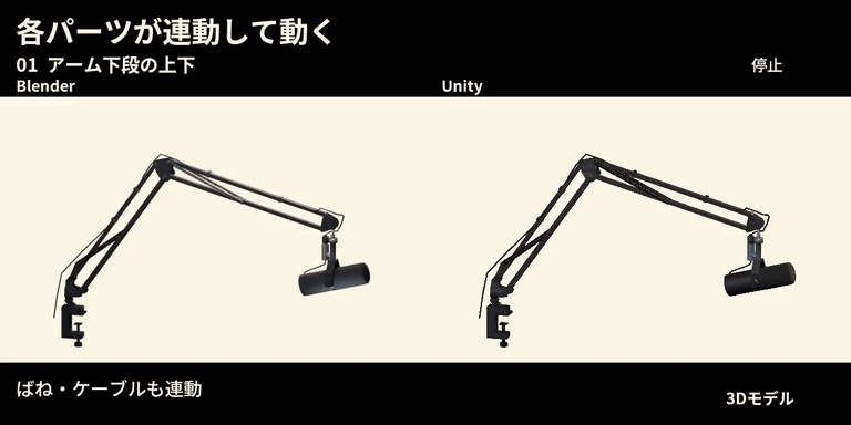 【VRChat向け】可動マイク&アームセット 3Dモデル