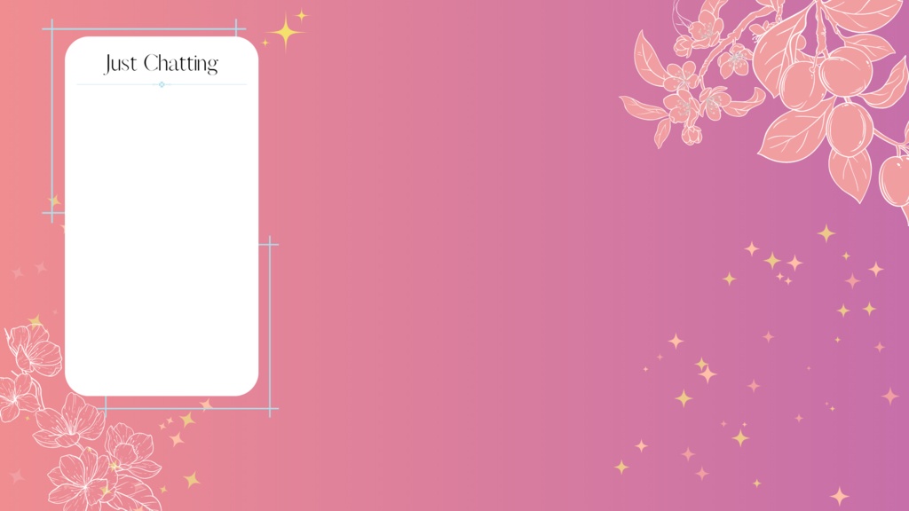 Free to use Vtuber overlay/Plum Soda simple overlay bundle with preset design