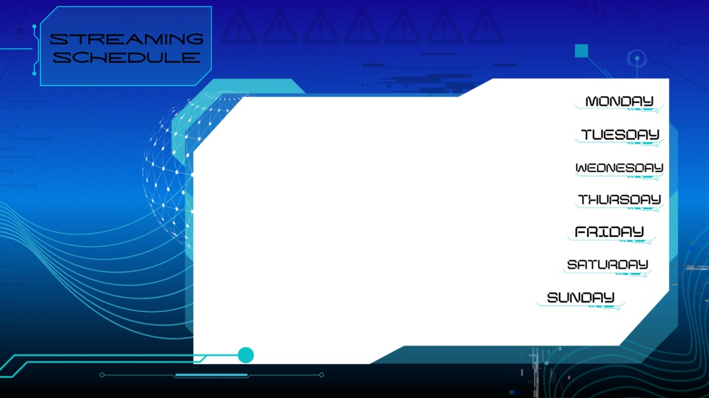 Free to Use streaming assets//Stream Schedule//Customizable Assets// Gen1 Schedule Assets