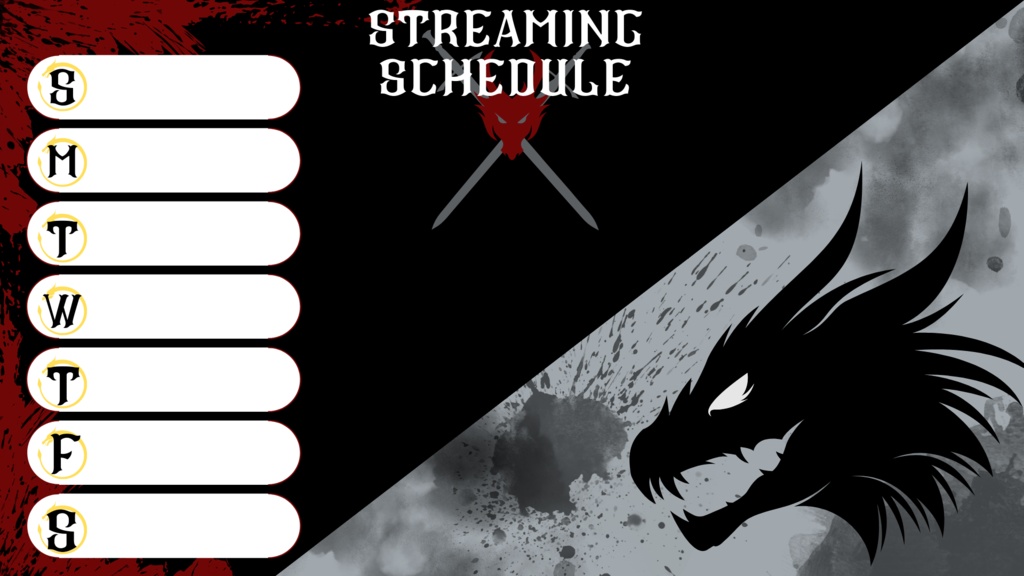 Free to Use streaming assets//Stream Schedule//Customizable Assets// Gen1 Schedule Assets