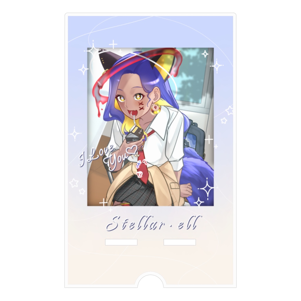 クラス替え後ギャウに机乗っ取られアクリルスマホスタンド