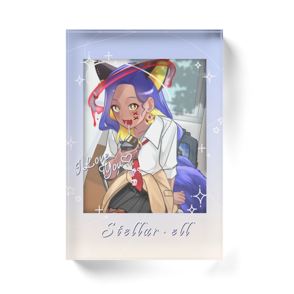 クラス替え後ギャウに机乗っ取られアクリルブロック