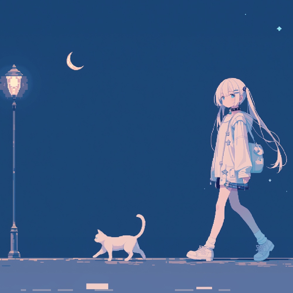 白猫のあとをついて行く夜 / Following the White Cat into the Night