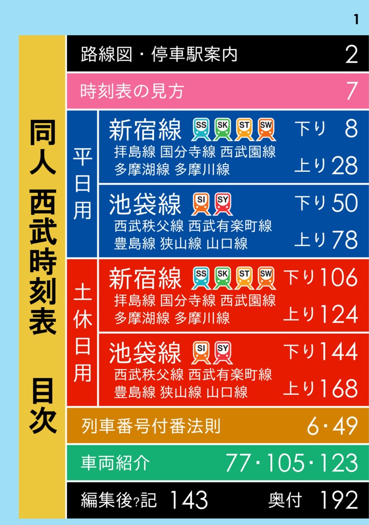 【過去ダイヤ】同人西武時刻表 2020年3月14日改正号