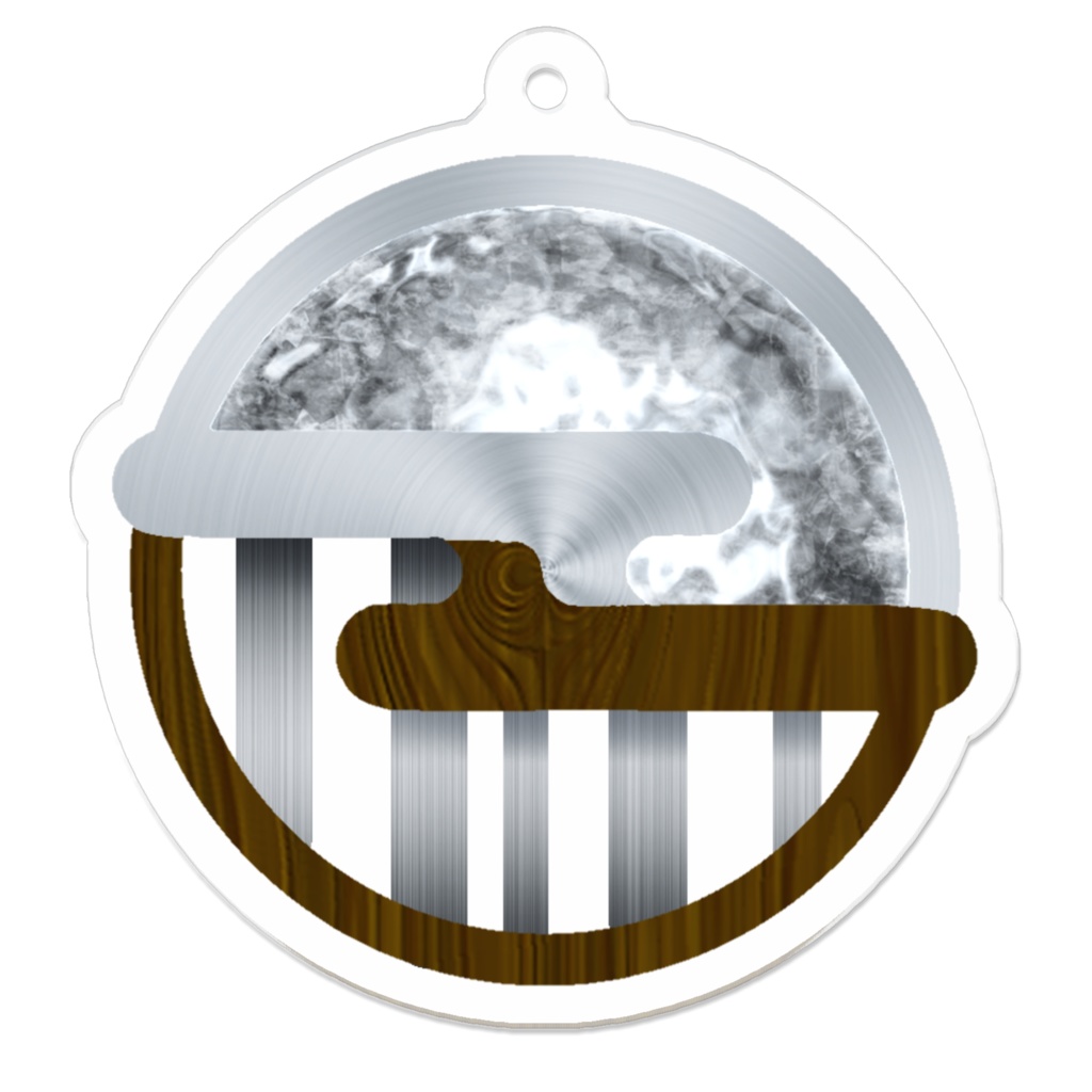 【3種】「研ぎ究めよ」メダル風アイコン アクリルキーホルダー - 50 x 50 (mm)