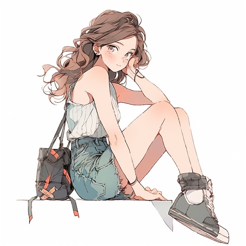 short jeans girl3 ふかふかクッション