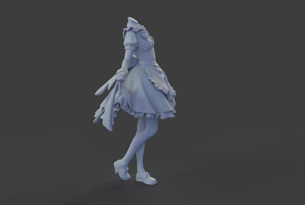 【3Dモデル素体】クラシックメイド服 - 衣装改変・テクスチャ練習用