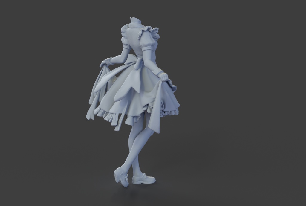 【3Dモデル素体】クラシックメイド服 - 衣装改変・テクスチャ練習用