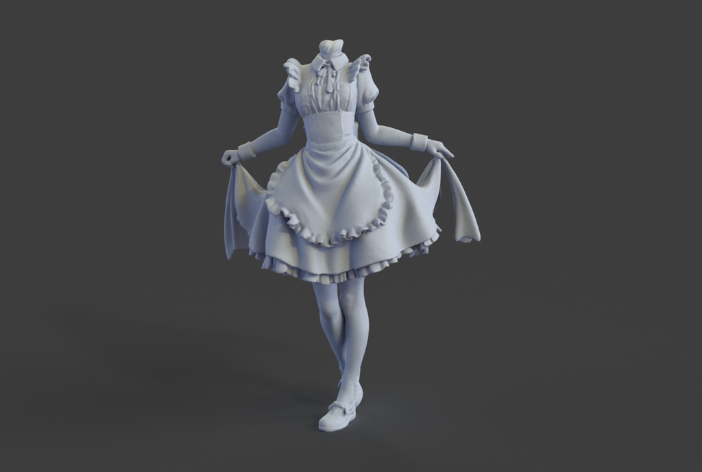 【3Dモデル素体】クラシックメイド服 - 衣装改変・テクスチャ練習用