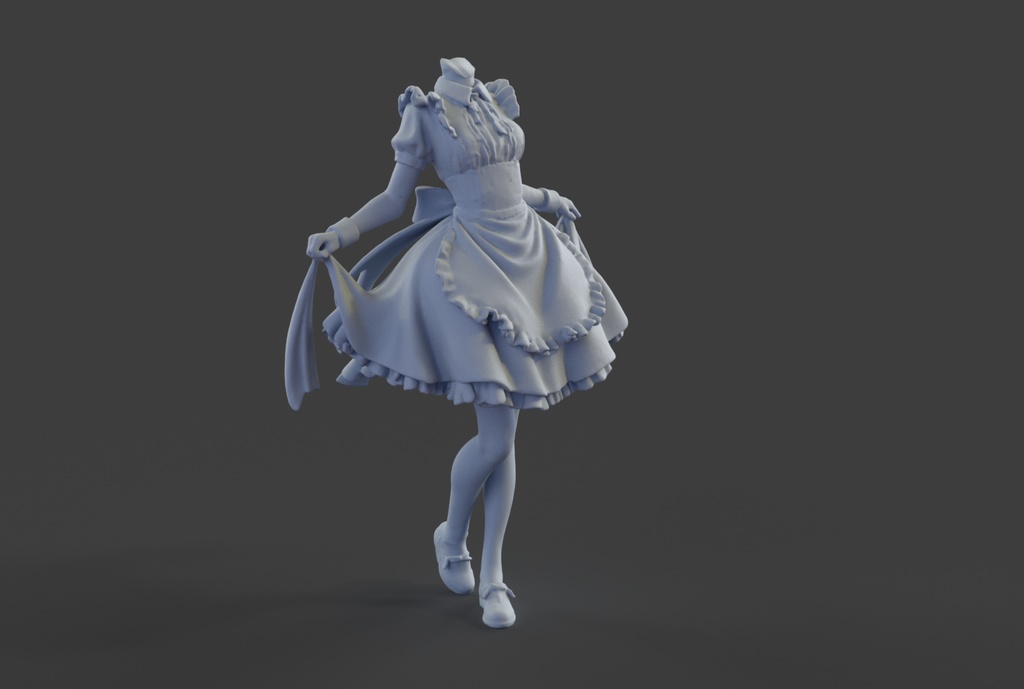 【3Dモデル素体】クラシックメイド服 - 衣装改変・テクスチャ練習用