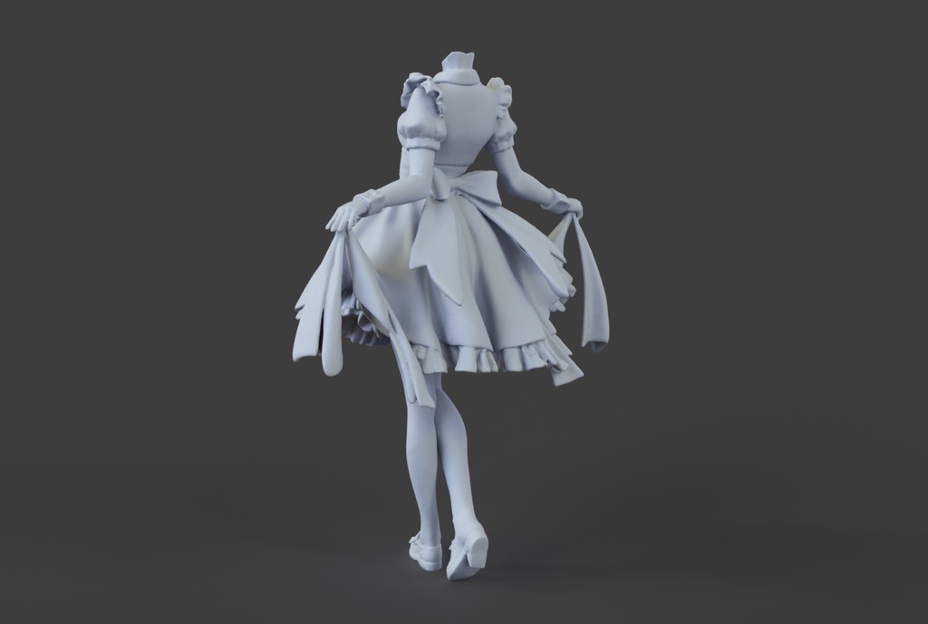 【3Dモデル素体】クラシックメイド服 - 衣装改変・テクスチャ練習用