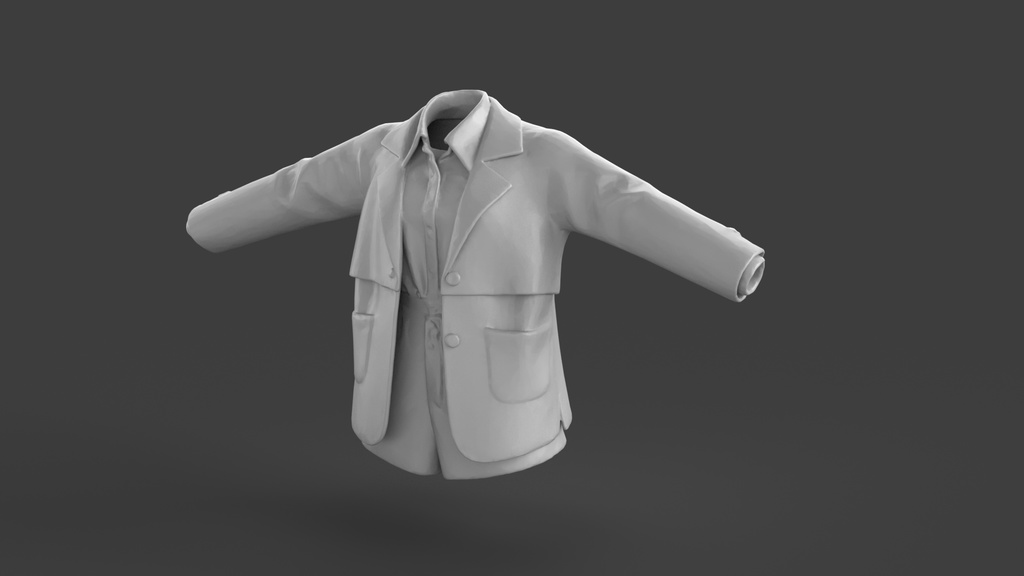 【3Dモデル素体パック】衣装制作ベースモデル 10種セット - テクスチャ練習・改変用